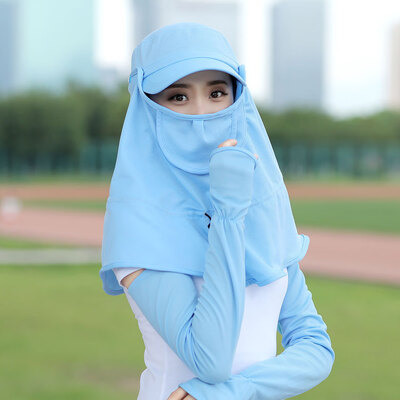 

Ladies Hat Summer Shawl Sun Hat Korean version of face-covering large brim Hat outdoor mountain climbing riding tide Sun Hat