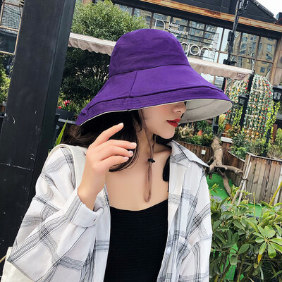 

New spring&autumn hat women fold cloth hat sunscreen sun hat curled along the sun hat