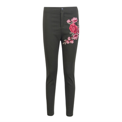 

Women Denim Skinny Leggings Pants High Waist Stretch Jeans Rose Pencil Trousers