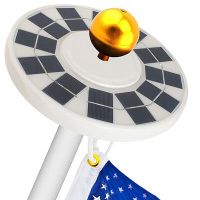 

〖Follure〗Night Outdoor Downlight Solar Flag Pole Lights Waterproof Flagpole Lamp 48 LED