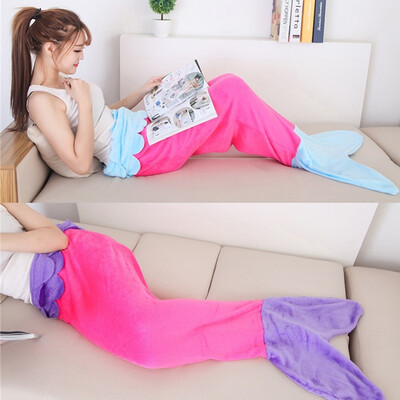 

Uper Soft Fluffy Hand Crocheted Mermaid Tail Blanket Sleeping Bag Gift Kid