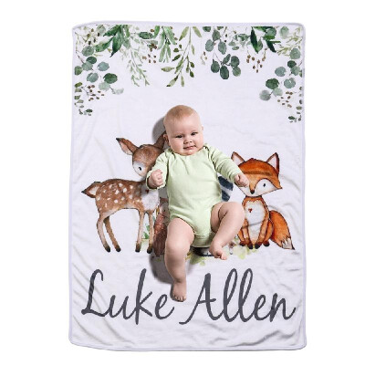 

Baby Blanket Flannel Swaddle Super-Soft Plush Cartoon Bedding For Stroller Crib Cuddle 28 40 Inch Fox Small Animals for Infant K