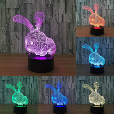 

〖Follure〗3D illusion Visual Night Light 7 Colors Change LED Desk Lamp Bedroom Home Decor