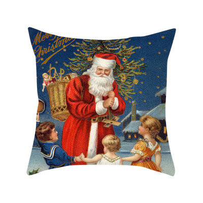 

Siaonvr Christmas Series Home Decor Polyester Peach Skin Pillow Case 18x18in