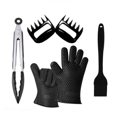 

Outdoor camping Tools Set Basting Brush Insulated Gloves Tongs Barbecue Claw Silicone Grilling Utensils Accessories