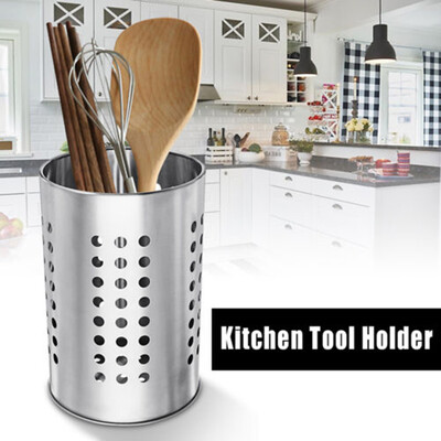 

1x Utensils Cutlery Holder Steel Drainer Storage Chopsticks Spoon Organizer Rack