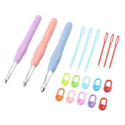 

Greensen 19pcs Multicolor TRP Handle Aluminum Hook Needle Kit Handcraft Knitting Crochet Needles Set