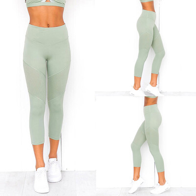 

Gobestart Womens Plain-color Stitching Yoga Pants Sport Leggings Tight Exercise Yoga Pant