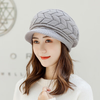 

2019 new rabbit hair hat ladies autumn&winter cap knitted hat warm solid color beret factory direct sales