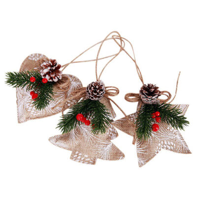 

Christmas Tree Hanging Decoration Christmas Pine Cone Fabric Pendant Five-pointed Star Pendant Supermarket Hotel Window Layout