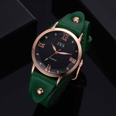 

〖Follure〗Casual Fashion Roman Numerals Simple Leather Padded Strap Womens Quartz Watch