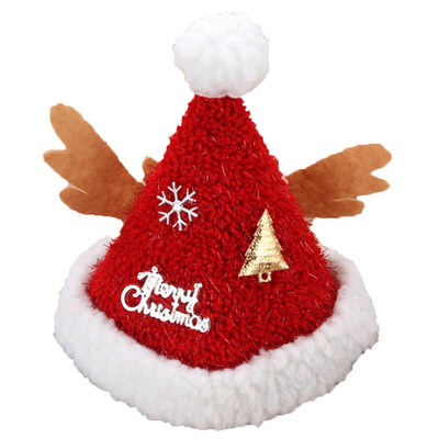 

CAR-TOBBY Deluxe Christmas Plush Pom Soft Santa Claus Hat Fur Covered Adult Hat Costumes