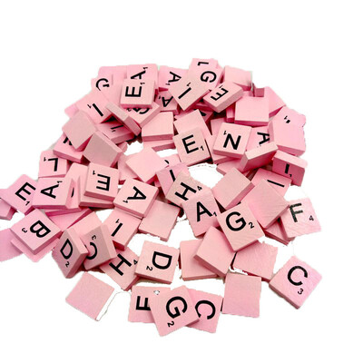 

〖Follure〗100 Wooden Scrabble Tiles Black Letters Numbers For Crafts Wood Alphabets