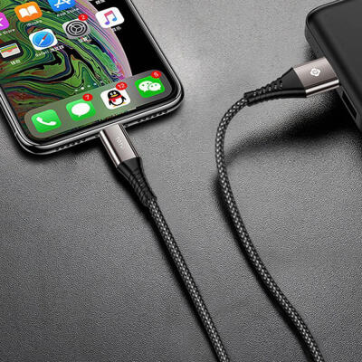 

Two-tone Lightning Cable Reversible 24A Fast Charging Cord For IPHONE-1m