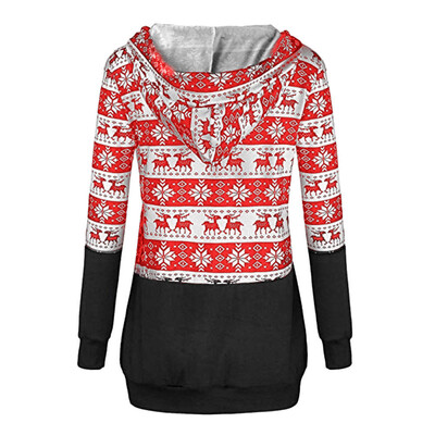 

Gobestart Womens Christmas Printed Hoodies Sweatshirt Xmas Ladies Tops Jumper Pullover