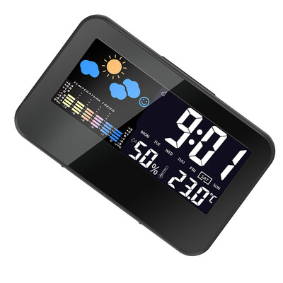 

Electric Desktop Clock Alarm Colorful LCD Screen Sound Control Backlight Digital Clock Date Time Calendar Desk Watch