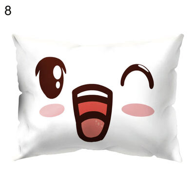 

Cute Facial Expression Pillow Case Cushion Cover Sofa Car Cafe Office Bed Decor