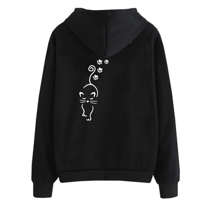 

goldstrings Womens Cute Cat Craw Back Printed Pullover Hoodie Kangaroo Pocket Casual Sweatshirt
