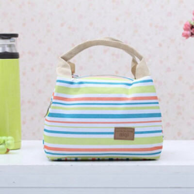 

Fashion Insulated Thermal Cooler Striped Lunch Bag Travel Bag Picnic Carry Tote Cases