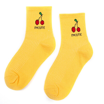 

Christmas Cute Fruit Strawberry Milk Pinky White Women Cotton Socks Japanese Harajuku Funny Socks Cartoon Socks Christmas Gift
