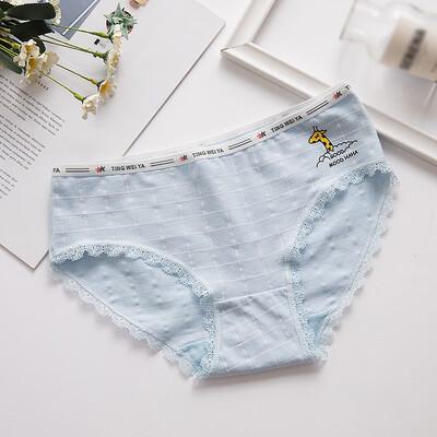 

Women cute cotton print underwear Girl cotton mid-rise waist Japanese literary breathable hip briefs Girls comfortable briefs