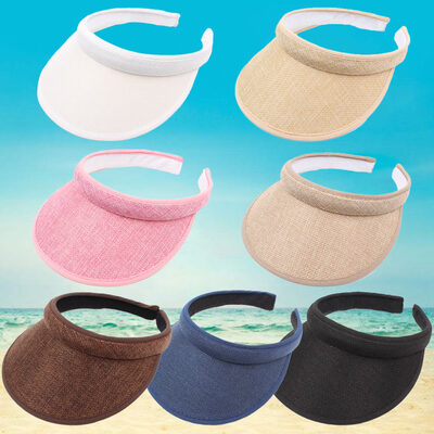 

Kids Summer Sun Visors Cap Empty Top Broad Wide Brim Topless Headband Children Hat Headwear