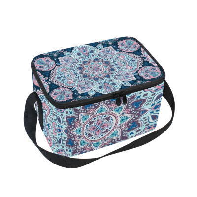 

ALAZA Insulated Lunch Box Persian Texture Flowers Lunch Bag for Men Women Portable Tote Bag Cooler Bag