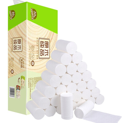 

10 Rolls of Toilet Paper 3-Layer Bamboo Pulp Color Roll Paper Household Affordable Toilet Paper Hand Paper Coreless Roll Paper