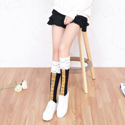 

Women Girls Socks Halloween Chicken Toe Print Ladies Fashion Design Fashion Casual Slim 3D Cartoon Long Sock