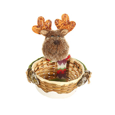 

New Christmas Decorations Artificial Bark Candy Baskets Christmas Children\s Gifts Cartoon Creative Bamboo Candy Baskets1