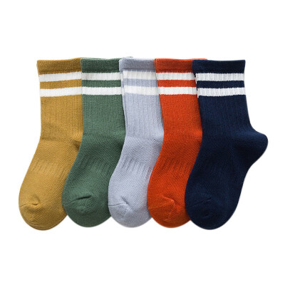 

5 Pairs Kids Socks Autumn Winter New Fashion Stripe Baby Socks for Boys Girls Cotton Children High Socks for 1-12Y