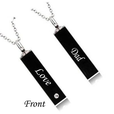 

Square Cylinders Necklace for Ashes Lettering Heart Cremation Memorial Keepsake Pendant Necklace Jewelry Love Commemorative Gift
