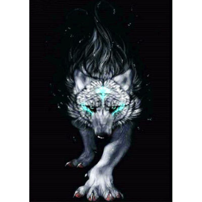 

DIY Cross stitch Scenic Wolf 5D Rhinestone Diamond Embroidery Mosaic Full Square Drill Diamond Painting Home Decor