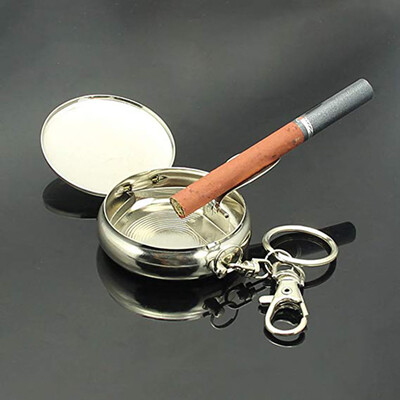 

Mini Outdoors Round Cigarette Keychain Portable Ashtrays Alloy Pocket Smoke Ash Ashtray Keychain Fashion