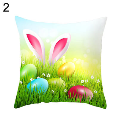 

Easter Rabbit Egg Candy Throw Pillow Case Home Car Decor Sofa Bed Cushion Cover