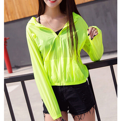 

Women Thin Long Sleeve Blouse Summer New Hooded UV Rays Protection Summer Blouse Zipper Sun Protection Tops Blusa