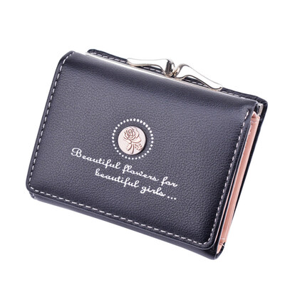 

Vintage Floral Tri-fold Purse Card Cash Holder Women Faux Leather Short Wallet