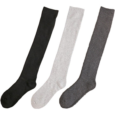 

LifeWheel Men & Women Knee High Cotton Long Dress Crew Terry Socks For Student Thick Autumn Winter Business Casual