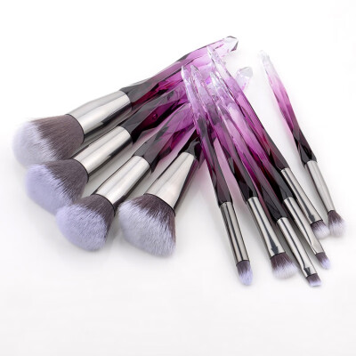 

10pcs Crystal Handle Makeup Brushes Set Loose Powder Eyeshadow Foundation Lip Blush Brush Kit Beauty Makeup Set