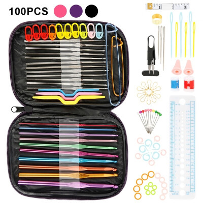 

Premium 100pcs Aluminum Hooks for Sewing Utensils with Needle Set Knit Sweater Knitting Crafts Sewing Needle Set