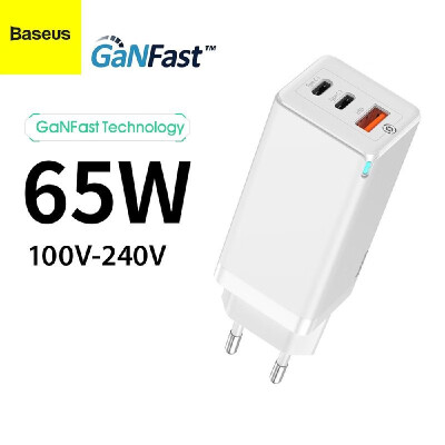 

Xiaomi Baseus GaN Charger 65W BS-C915 USB QC30 PD20 Travel Charger Type-C Portable Charger Adapter Fast Charger For Notebook Tab