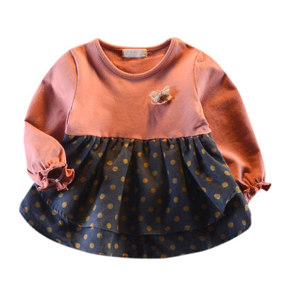 

Baby girl Blouse Patchwork Shirts Kids Long Sleeve Cotton Girl Blouses Clothing Autumn Baby Girls Shirts 2018 Fashion