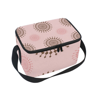 

ALAZA Insulated Lunch Box Round Dots Lunch Bag for Men Women Portable Tote Bag Cooler Bag