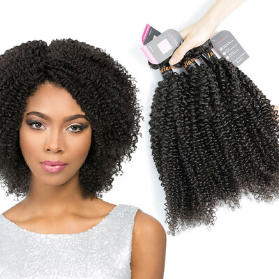 

Superior Grade mix 3 or 4 bundles Indian Kinky Curly Virgin Human hair extensions