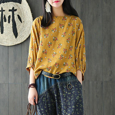 

EFINNY Womens Blouse Office Ladies Tops New Spring Autumn Long Sleeve Cotton&Linen Shirt Blusa Camisa Feminina Plus Size 3XL