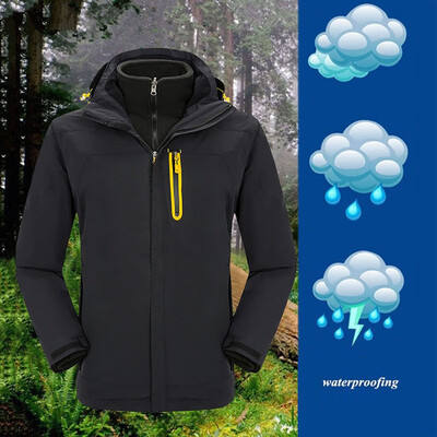 

Toponeto Men Winter Hooded Softshell Windproof Waterproof Soft Coat Shell Jacket