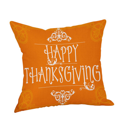 

〖Follure〗Happy Fall Thanksgiving Day Linen Turkey Pillow Case Cushion Cover Home Decor