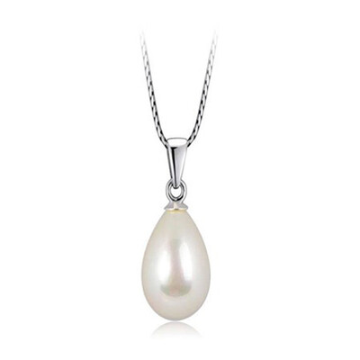 

New Fashion Woman Water Drop Pendant Pearl Necklace Jewelry Chain Gift White