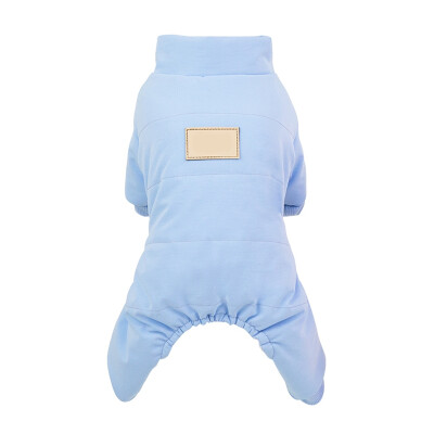 

Winter Pet Dog Jumpsuit Overalls Clothes Solid color pattern Warm Puppy Dog Cats Four Leg Coat Jacket Costumes For Yorkies