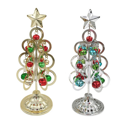 

Christmas Tree Desktop Mini Six-sided Ring Gold Christmas Tree Wrought Iron Christmas Tree Miniatures Decoration For Home